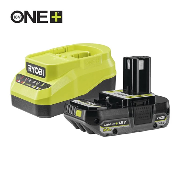 Ryobi KIT Batteria 2.0 AH + Caricabatterie 18V MOD. RC18120A-120C - RYOBI